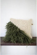 Handwoven Wool Pillow, Forest Moss