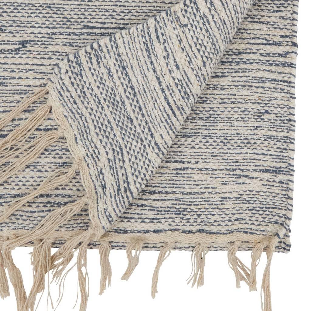 Handloom Fringe Table Runner, Blue, alternate view