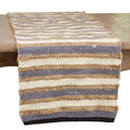 Chindi Cotton-Jute Table Runner, Blue Stripe