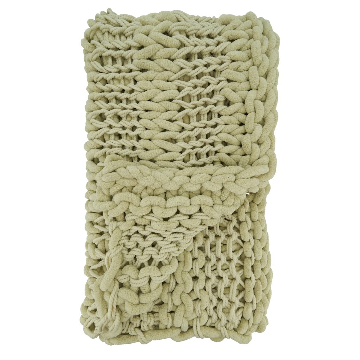 Chunky Cable Knit Throw, White
