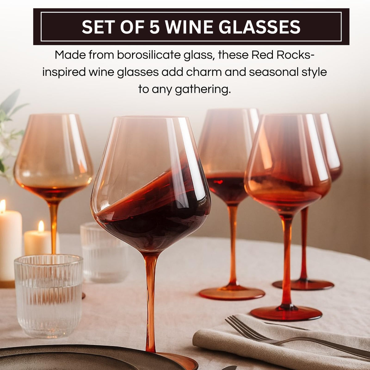 Red Rocks Gradient Wine Glassware in a detail view showing surface texture and finish up close