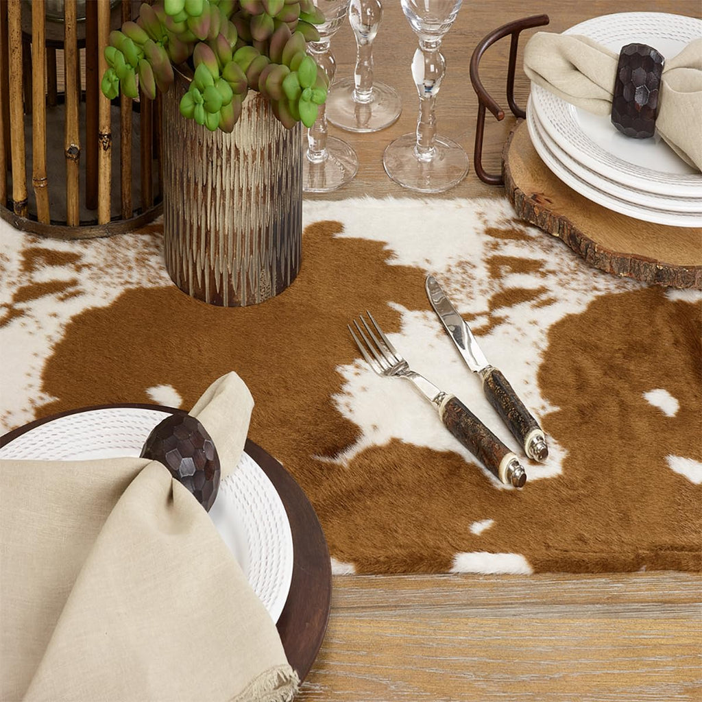 Faux Cowhide Table Runner