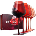 Red Rocks Gradient Wine Glassware photographed on a bone white surface in soft natural light