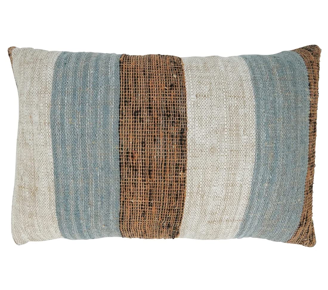 Color Block Stripe Cotton Lumbar Pillow, view 6