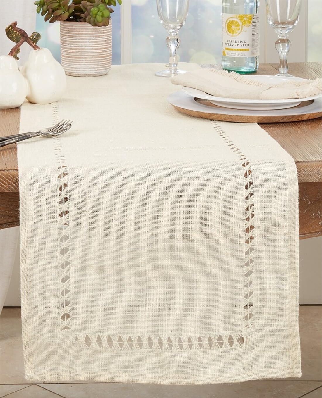 Jute Hemstitch Table Runner