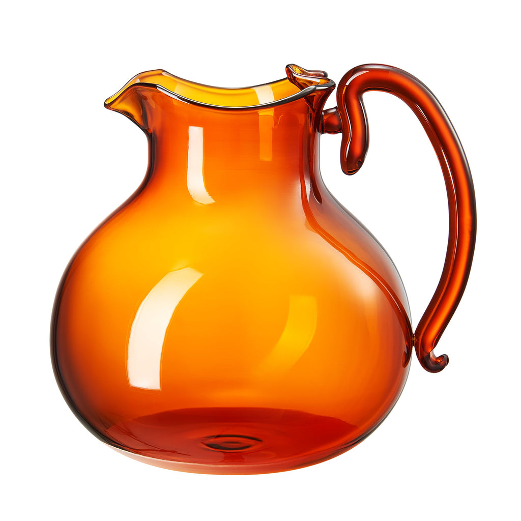 Mouth-Blown Amber Glass Jug, 750 ml
