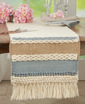 Textured Wool Table Runner, Blue
