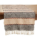 Striped Fringe Cotton Table Runner, Multicolor
