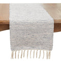 Handloom Fringe Table Runner, Blue