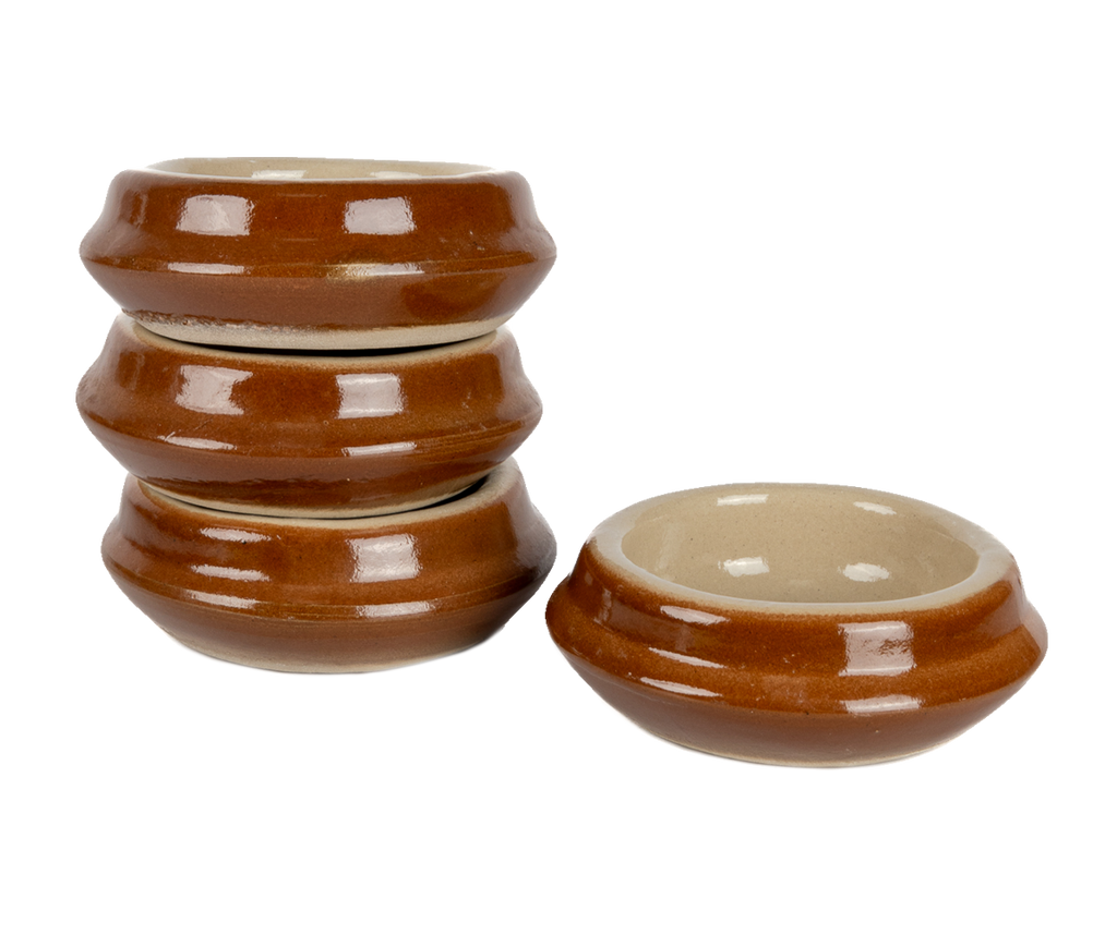 Vintage French Salt-Glazed Butter Pot, detail view