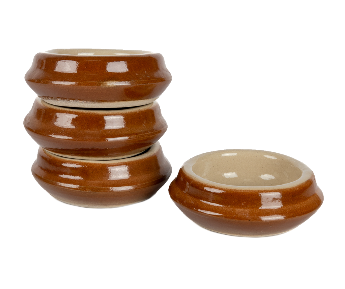 Vintage French Salt-Glazed Butter Pot, detail view
