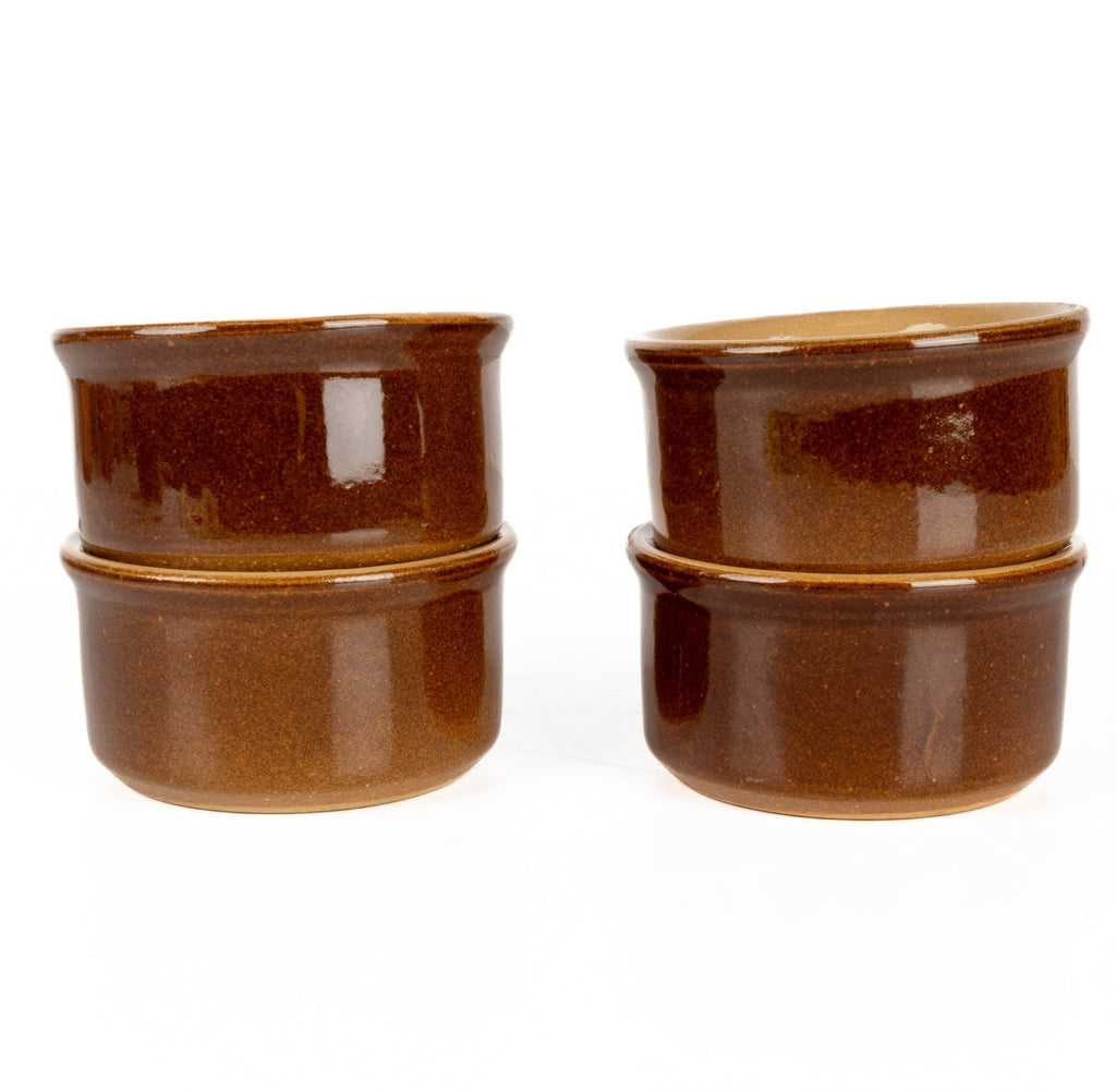 Vintage French Salt-Glazed Round Bowls, another angle