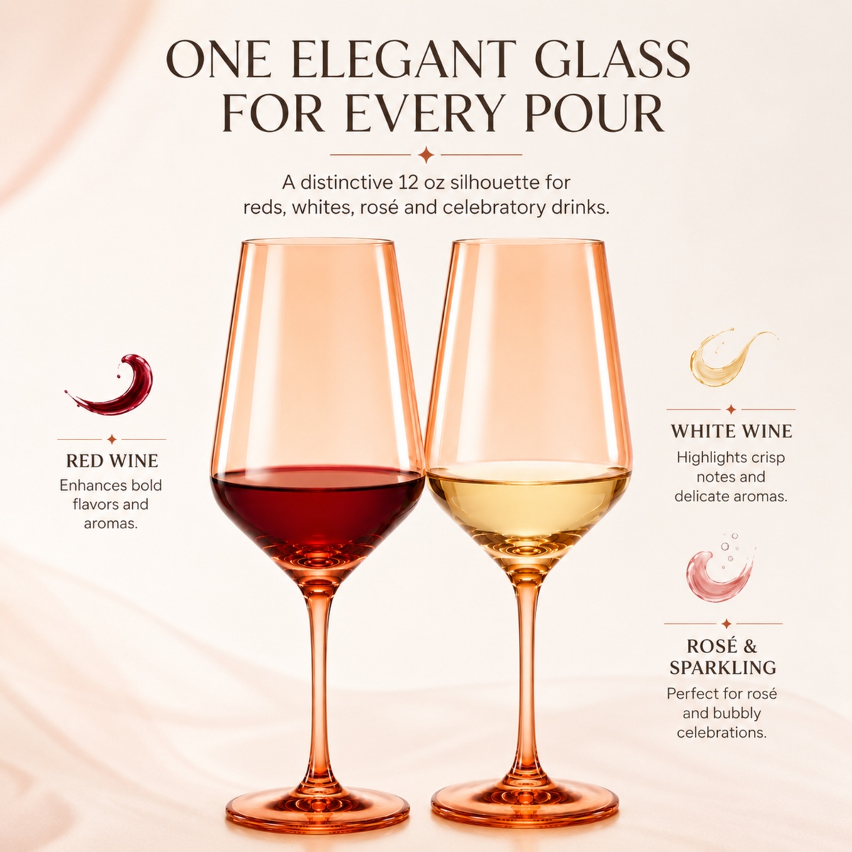 Tonal Stemmed Wine Glasses, Burnt Orange, Set of 2, view 7