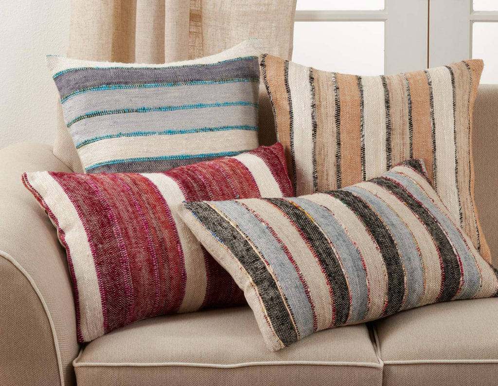 Chindi Striped Fringe Pillow Cover, Four Colors