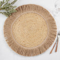Jute Fringe Round Placemats, Set of 4