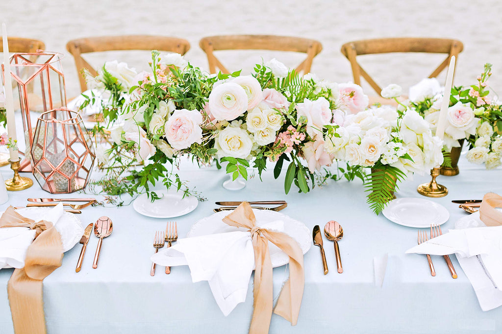 Hemstitch Linen and Cotton Tablecloth
