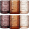 Amber Hobnail Lowball Glassware photographed on a bone white surface in soft natural light