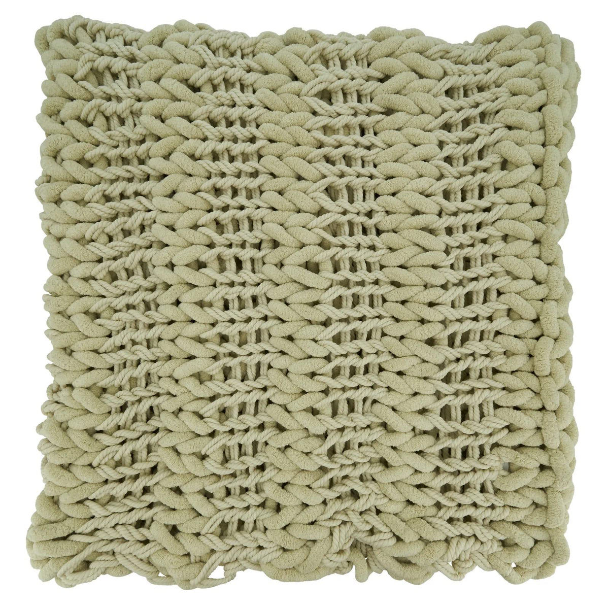 Chunky Cable Knit Throw, White