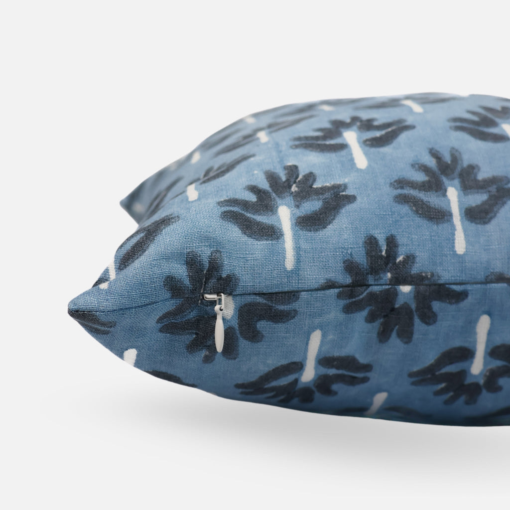 Zeenat Lumbar Pillow Cover, Steel Blue, alternate view
