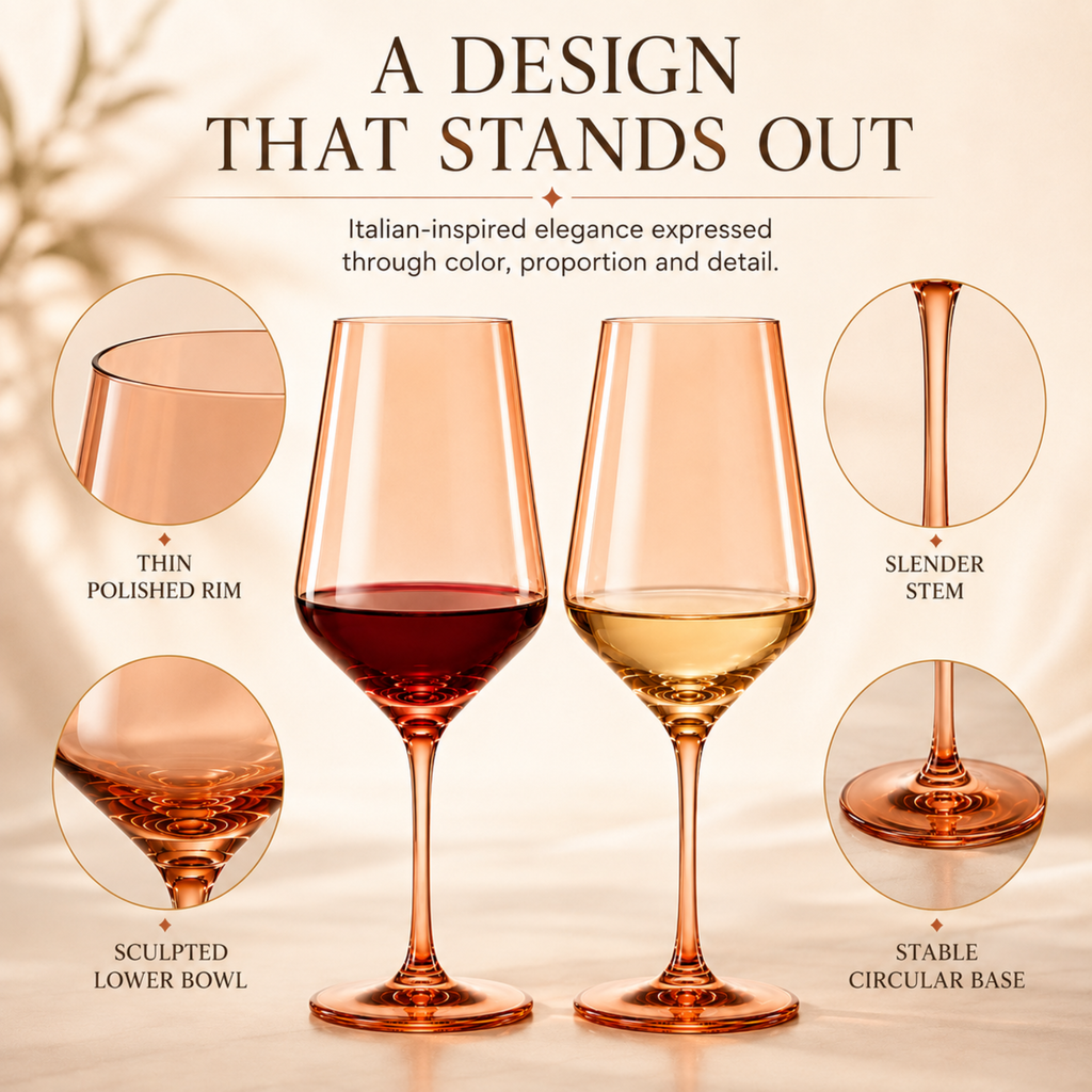 Tonal Stemmed Wine Glasses, Burnt Orange, Set of 2, view 8