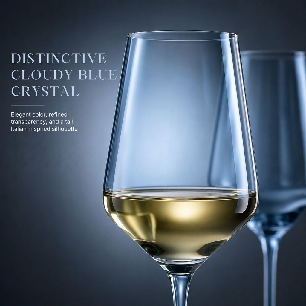 Tonal Stemmed Wine Glasses, Cloudy Blue, Set of 2, view 8