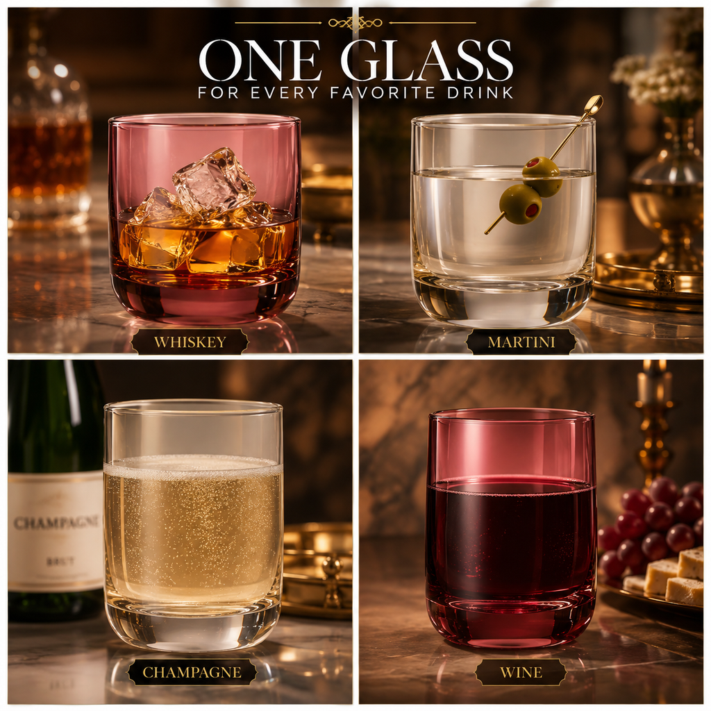 Tonal Lowball Whiskey Glasses, Set of 6, another angle