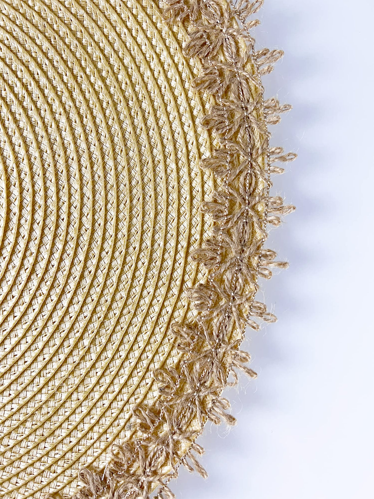 Jute Border Handwoven Round Placemats, Set of 4, another angle