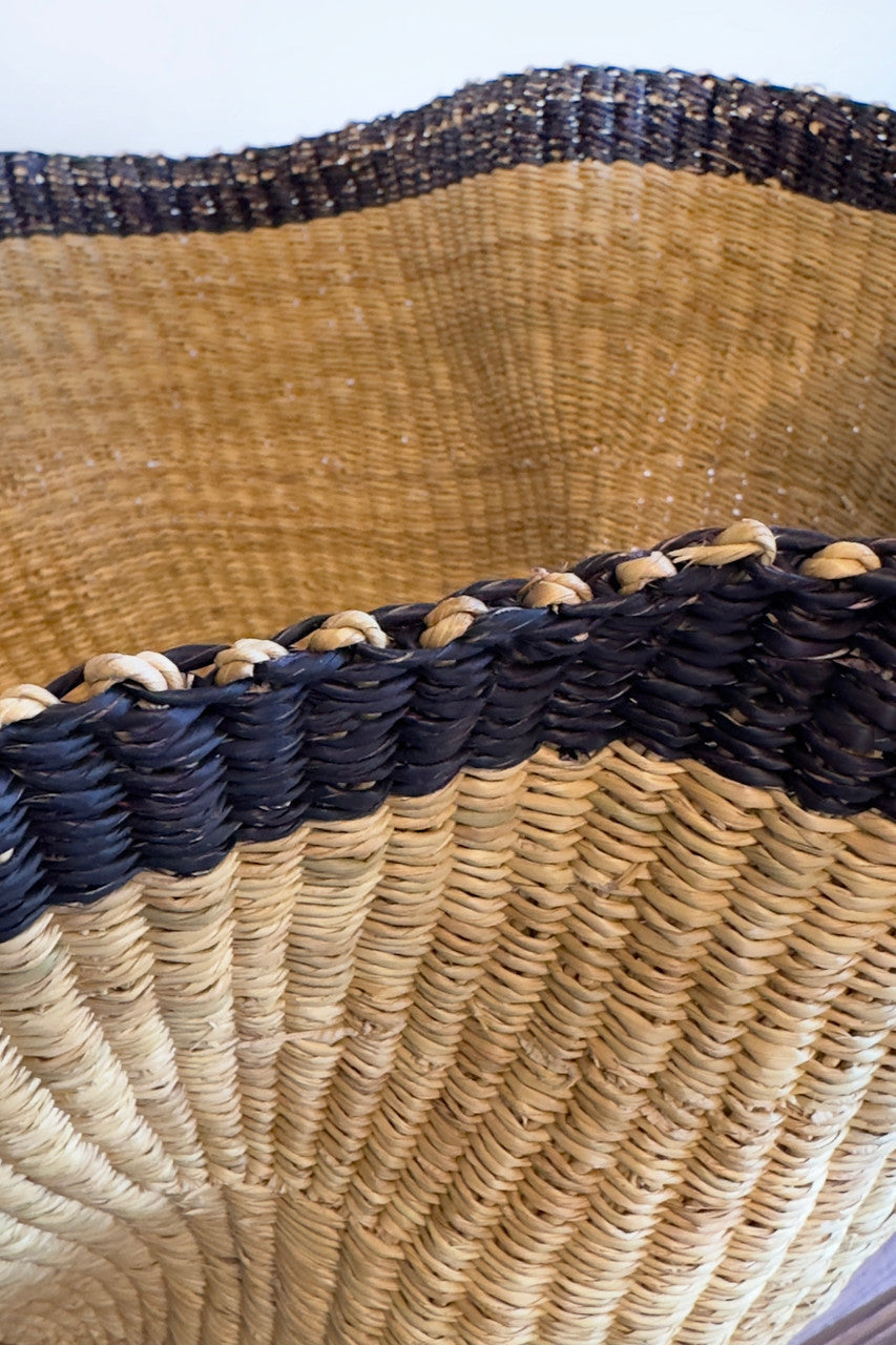 Black-Trimmed Wave Woven Wall Hanging, alternate view