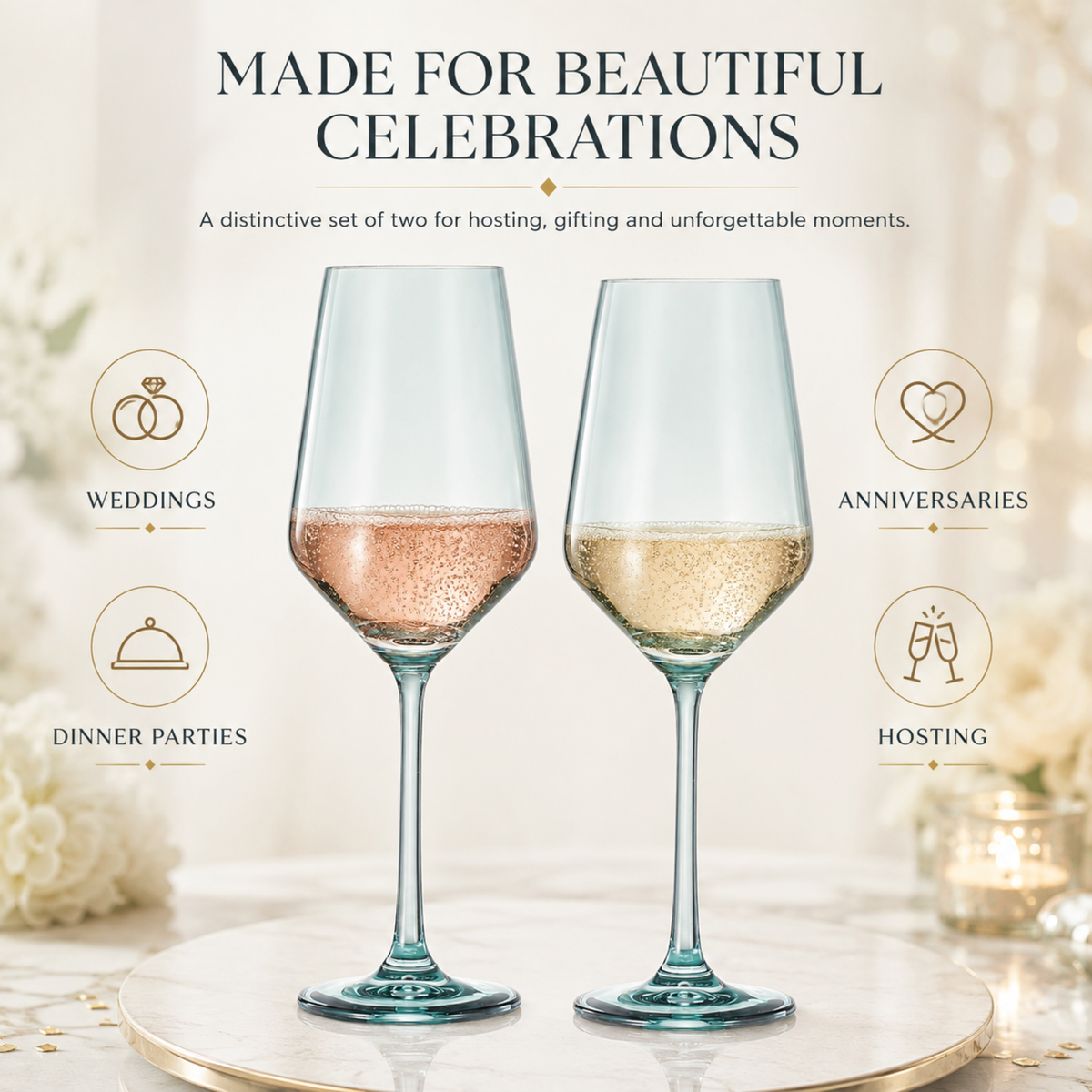 Tonal Stemmed Wine Glasses, Forest Green, Set of 2, view 9