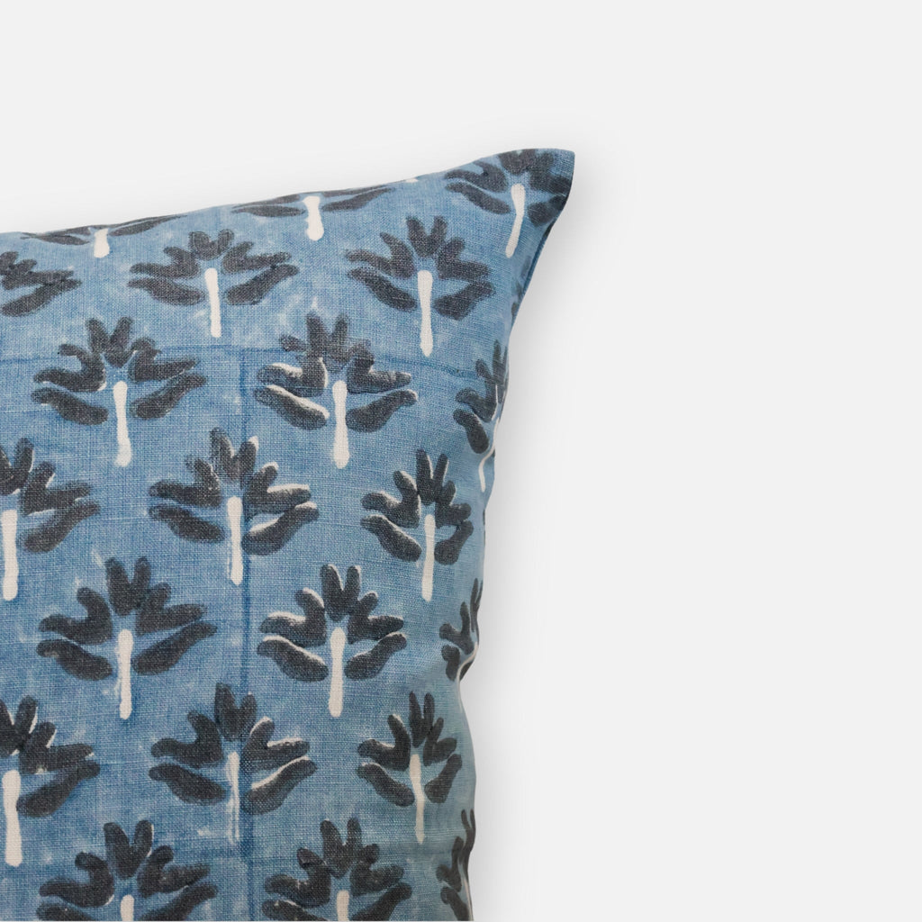 Zeenat Lumbar Pillow Cover, Steel Blue, detail view