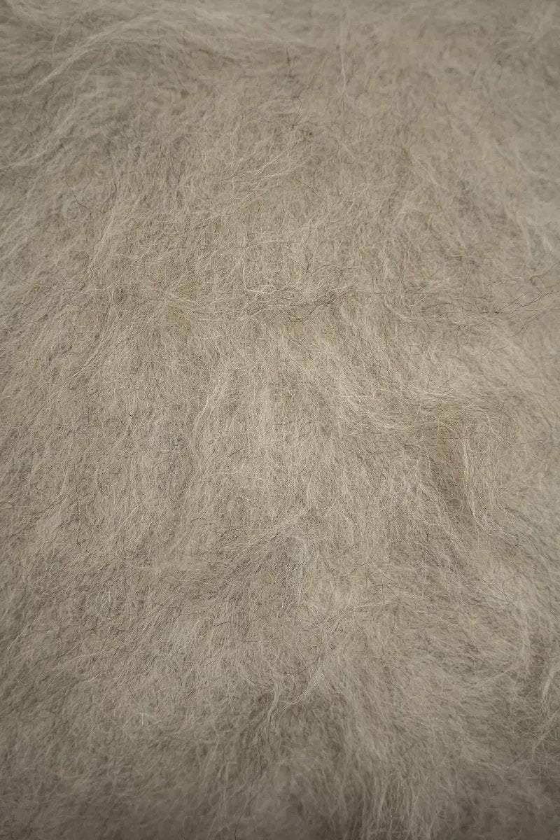 Handwoven Organic Wool Pillow, Brushed, detail view