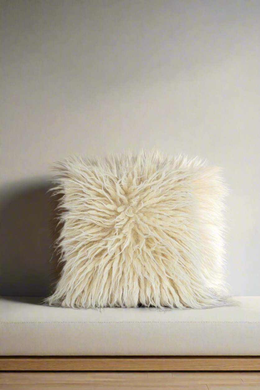 Handwoven Wool Pillow, Stones
