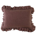 Anita Linen Pillow Cover, Ruby Ruffled