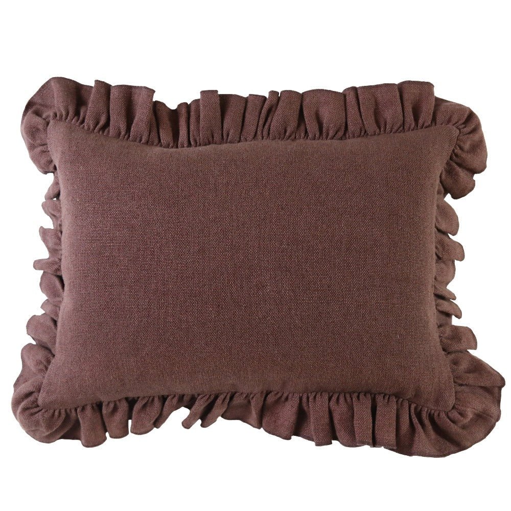 Anita Linen Pillow Cover, Ruby Ruffled