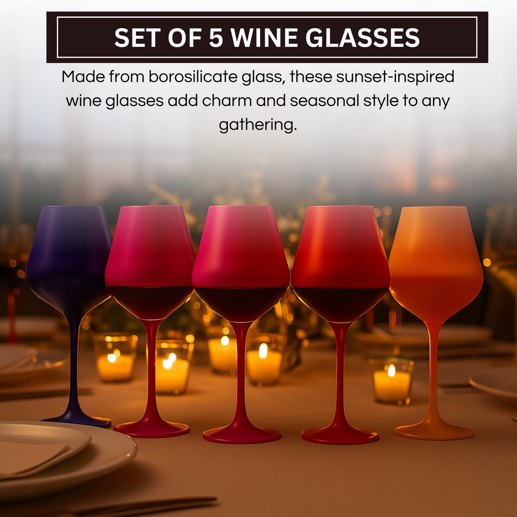 Southwest Sunset Gradient Wine Glassware in a detail view showing surface texture and finish up close