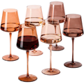 Venus Tall Wine Glasses, Brown Shades, Set of 6