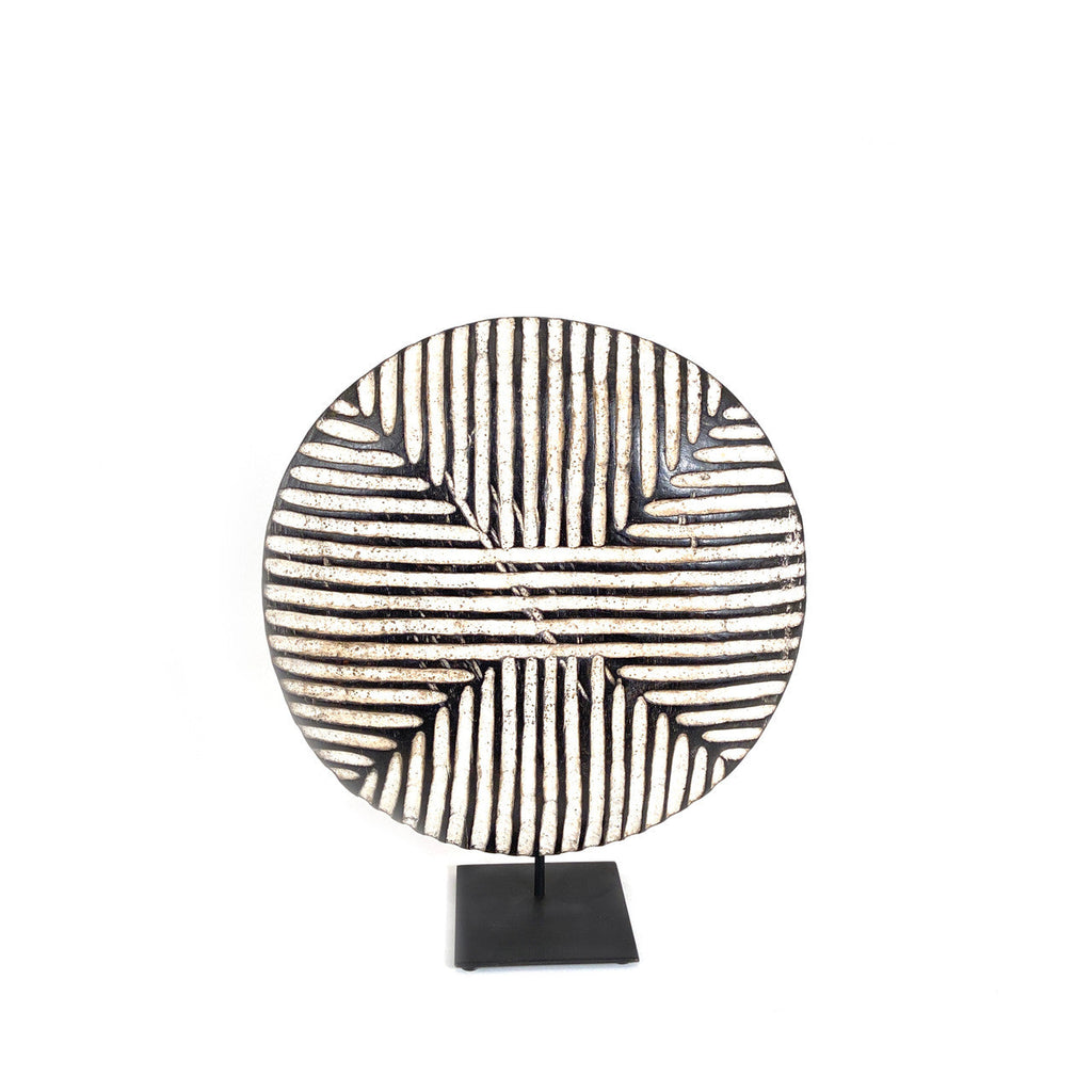 Bamileke Geometric Shield Wall Hanging, 12 in