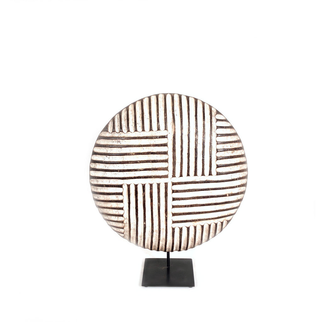 Bamileke Geometric Shield Wall Hanging, 12 in, detail view