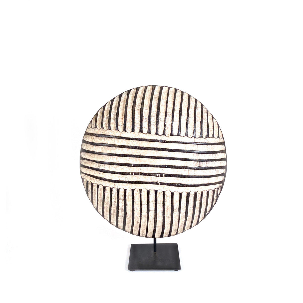 Bamileke Geometric Shield Wall Hanging, 12 in, another angle