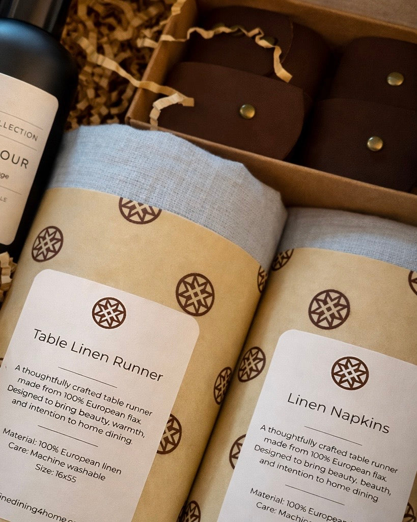 Signature Linen and Candle Gift Box, detail view