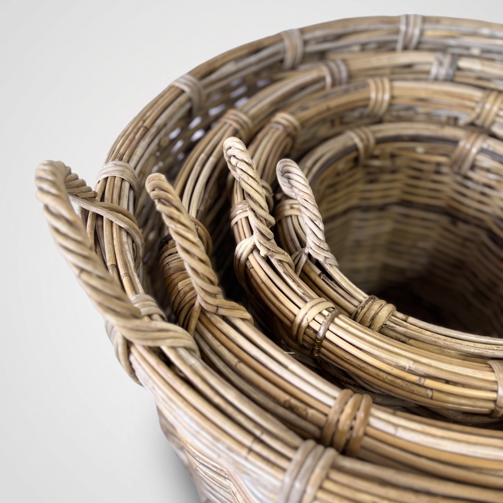 Black Mountain Rattan Round Basket, view 5