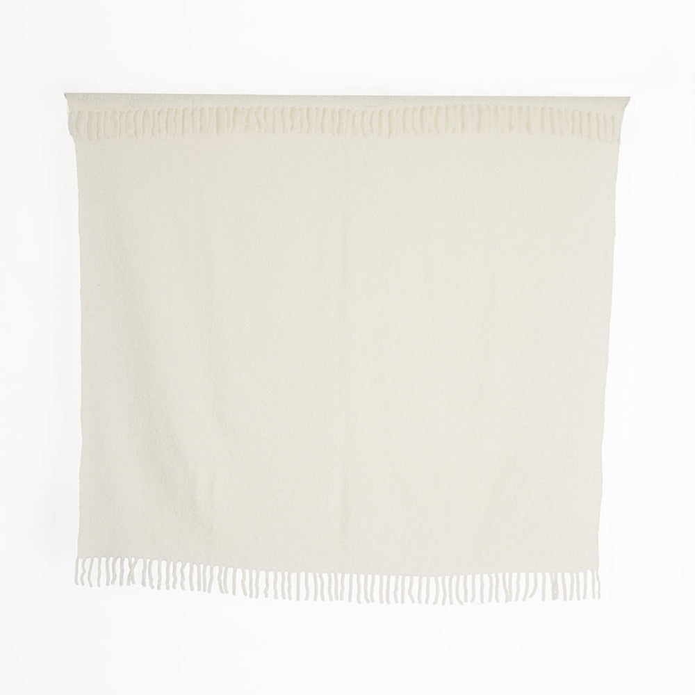 Alpaca Boucle Throw, Ivory, detail view