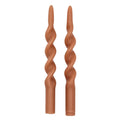Caramel Swirl Taper Candles, Pair