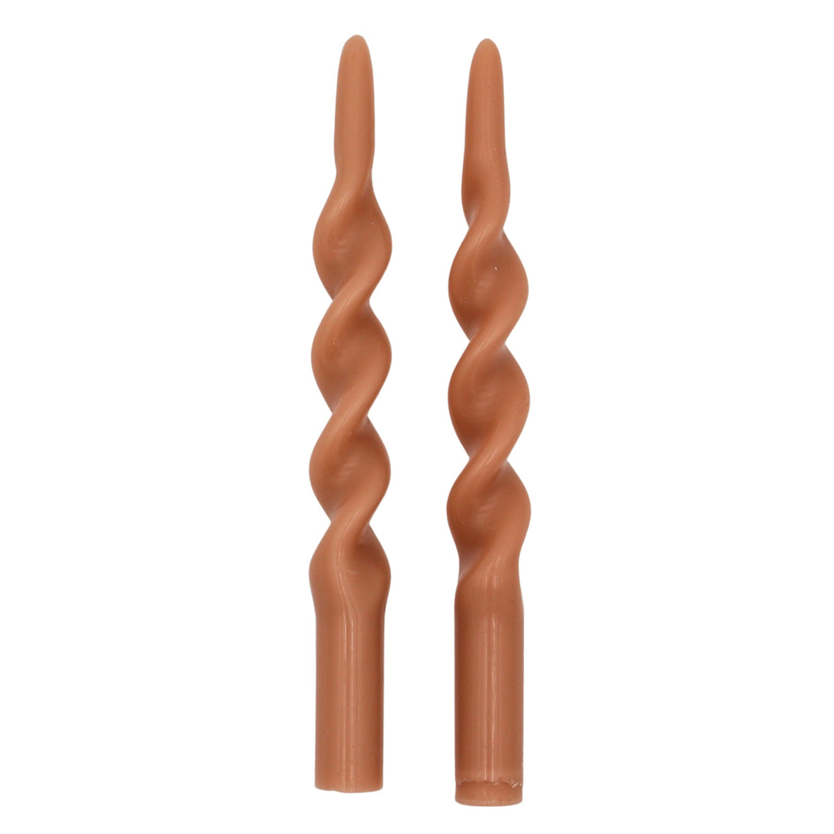Caramel Swirl Taper Candles, Pair
