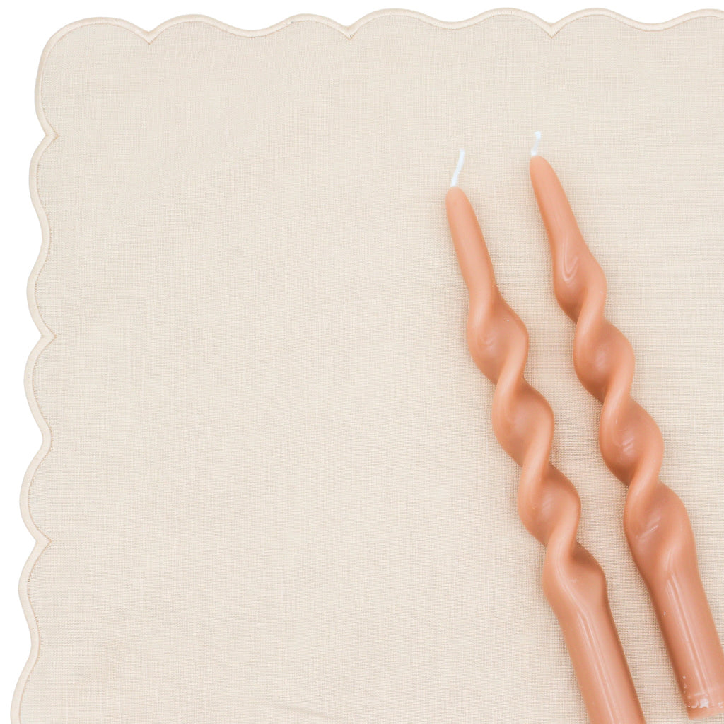 Caramel Swirl Taper Candles, Pair, view 6