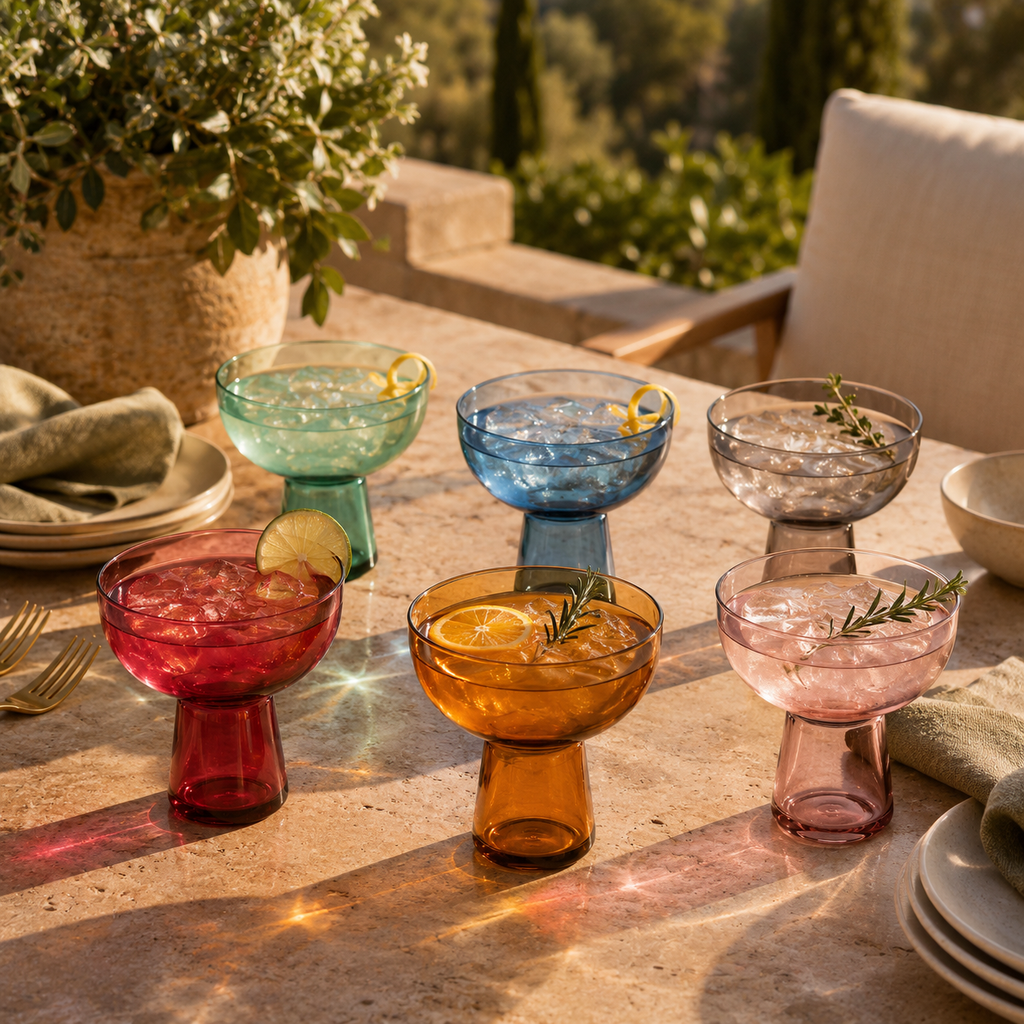Tonal Margarita Glasses, Set of 6, detail view