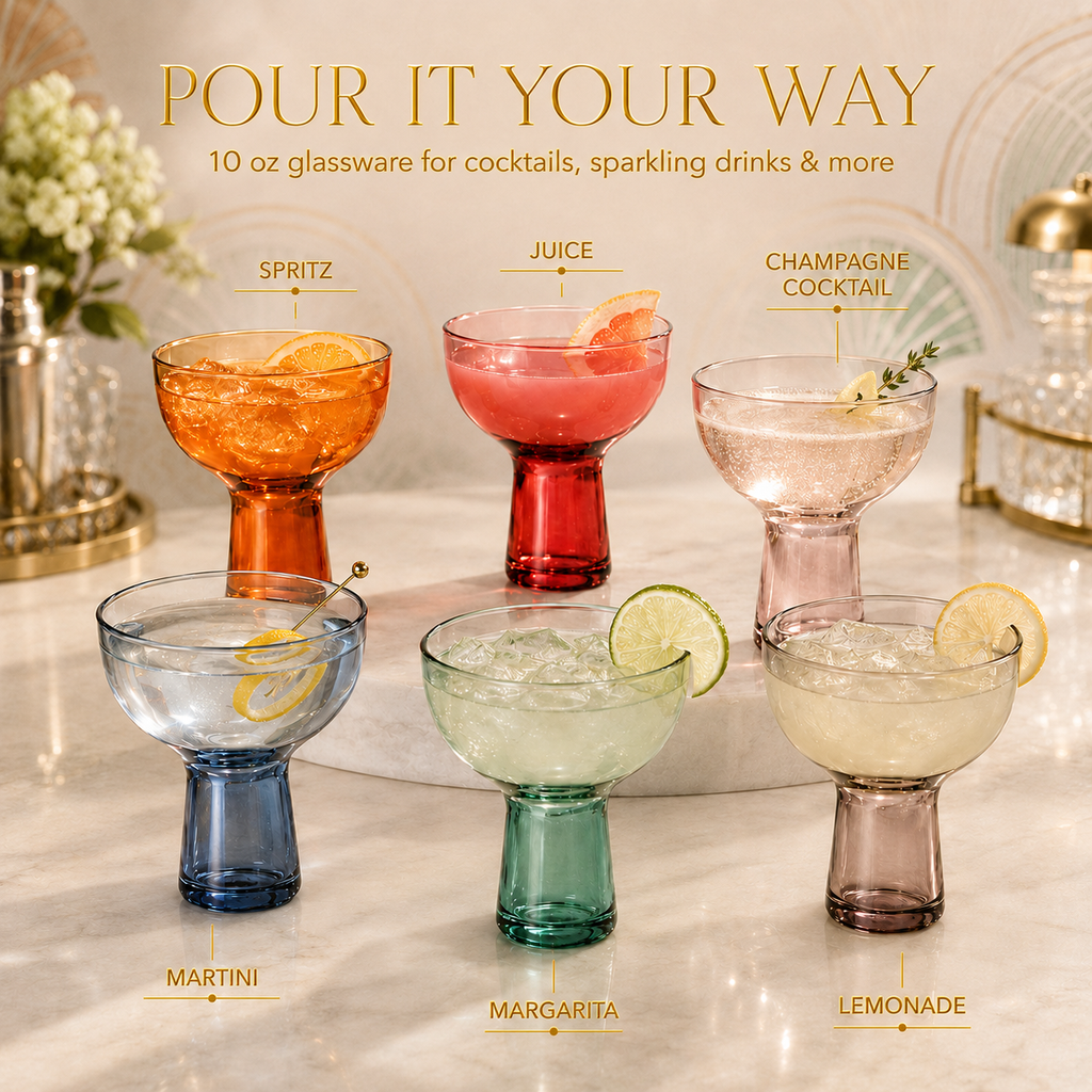 Tonal Margarita Glasses, Set of 6, view 8