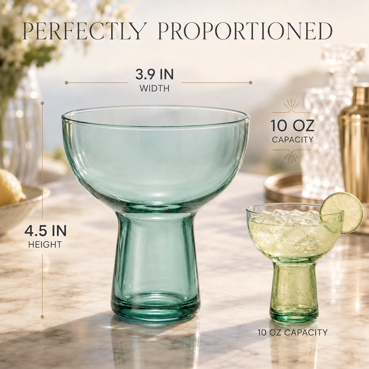 Tonal Margarita Glasses, Set of 6, view 9