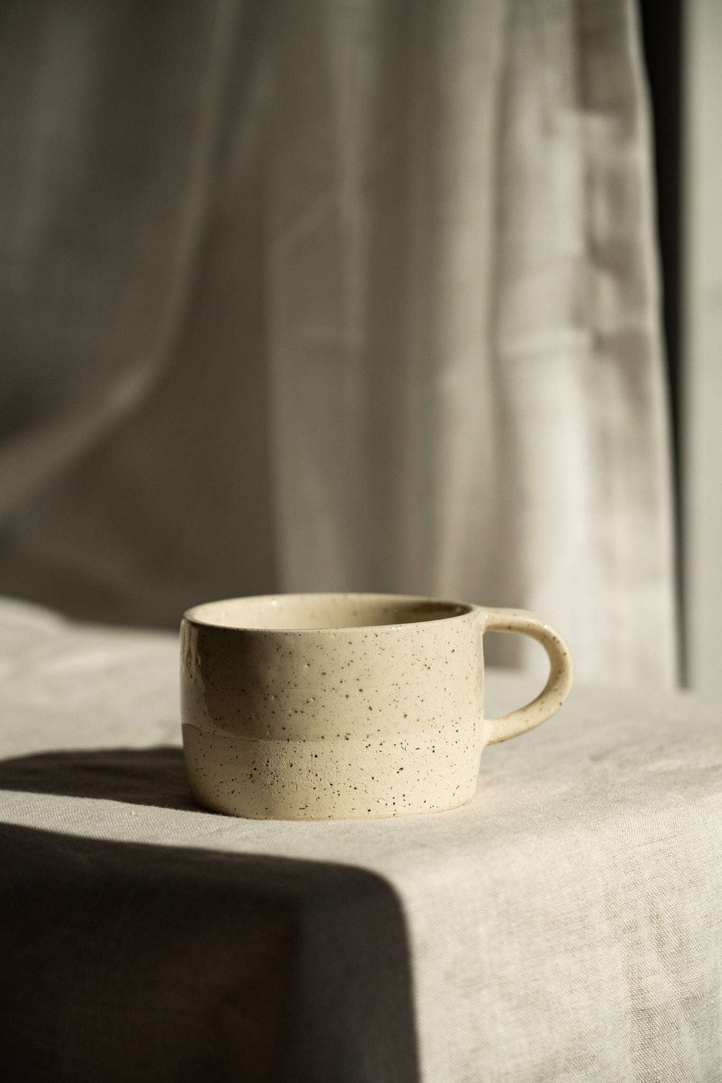 Speckled Stoneware Mug, White Sand, another angle