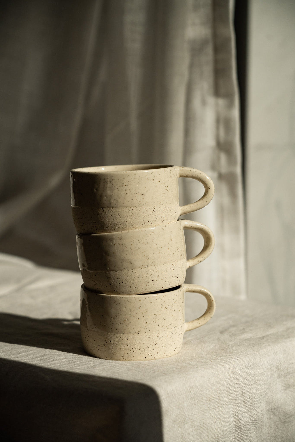 Speckled Stoneware Mug, White Sand, detail view